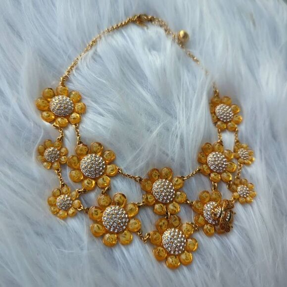 Kate Spade New York Honey Queen Bee Necklace Double Statement Bib - Picture 3 of 7